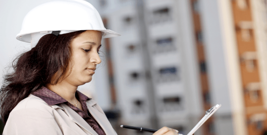 Woman in hard hat
