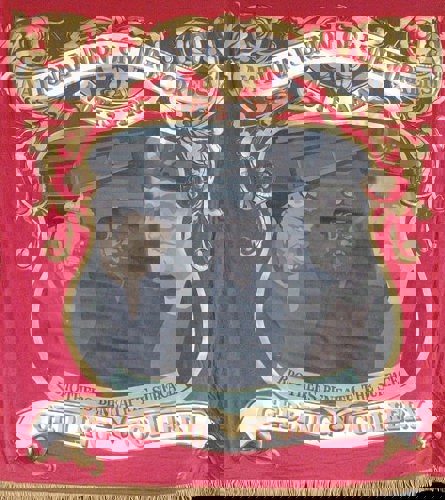 Gedling Colliery banner 'Brothers beneath the surface' slogan. Photograph: Minds2MineEducation