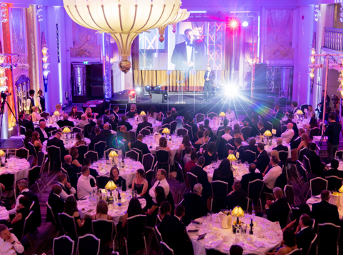 Birds eye view of the black tie International Safety Awards Gala Dinner