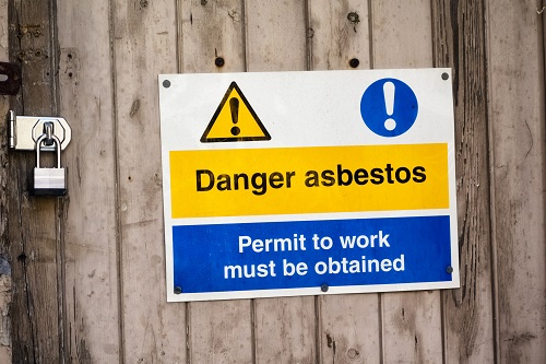 Workplace asbestos warning sign