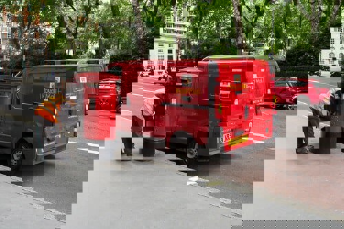 Social distancing at the Royal Mail means there is only one person in a delivery vehicle at any one time